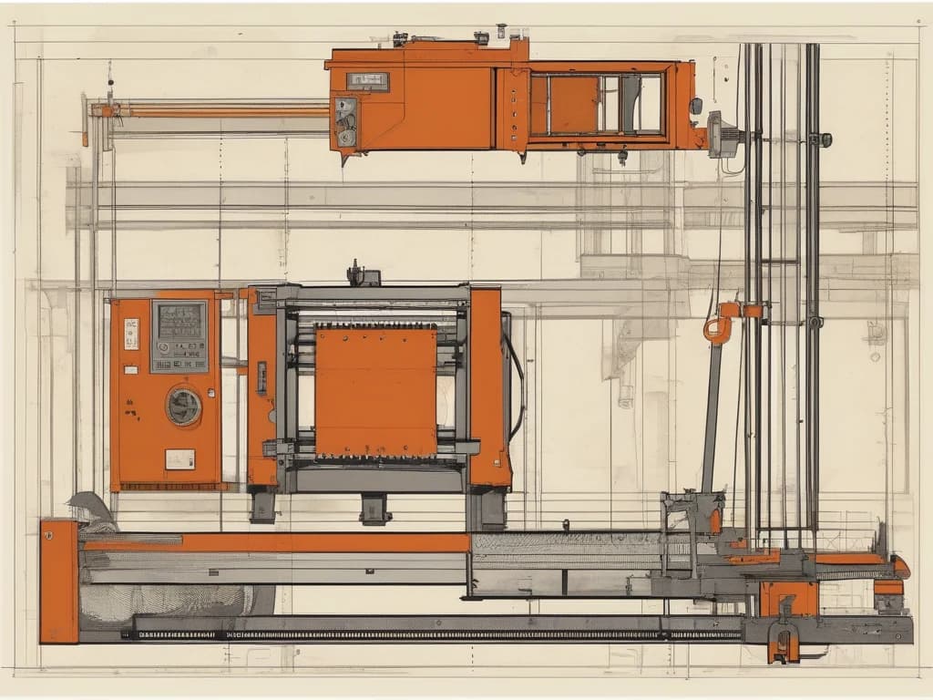 Custom machinery manufacturing — welded steel frame and linear rails